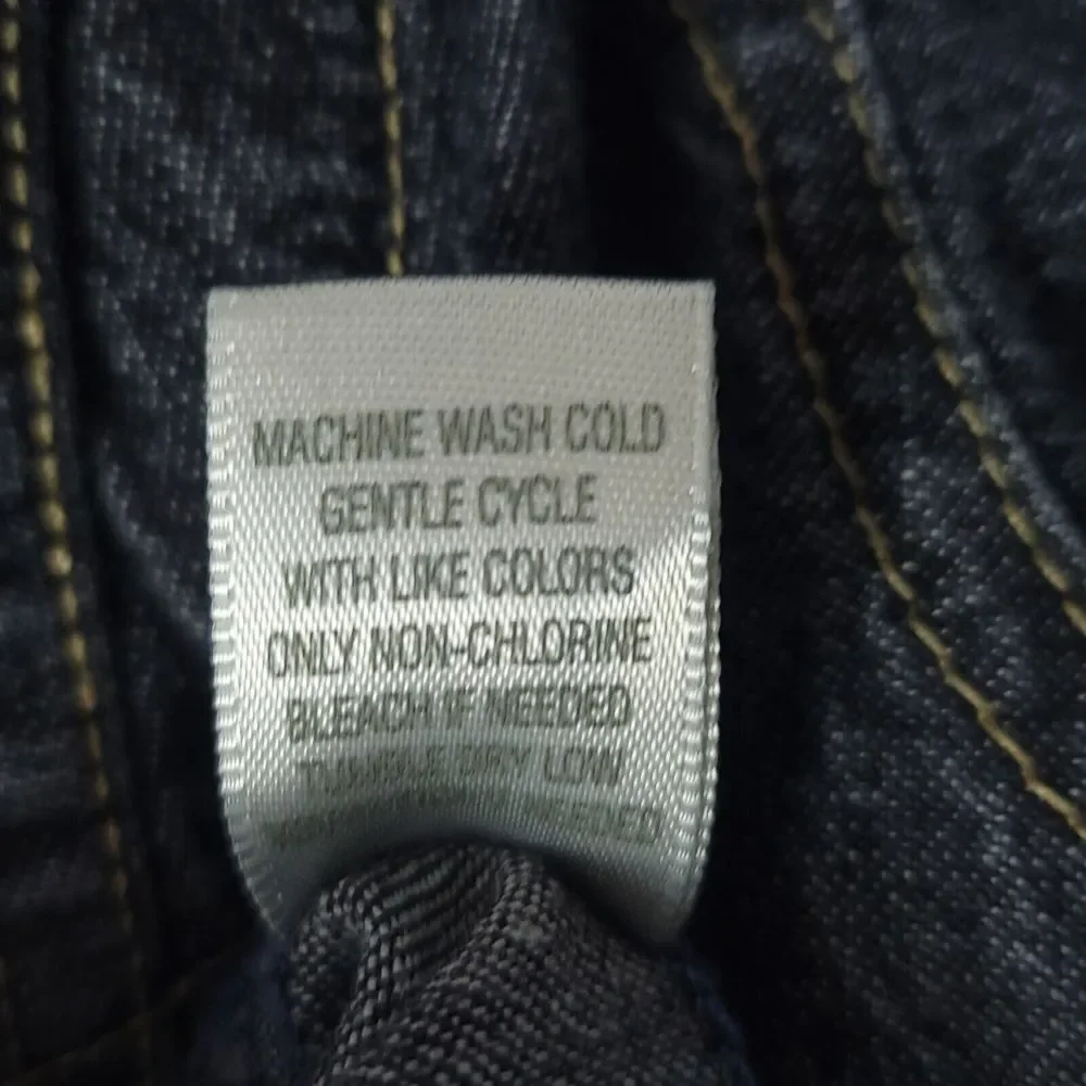 Christopher & Banks Womens Jean‎ Jacket Button Collar Stitching Pockets Blue 4